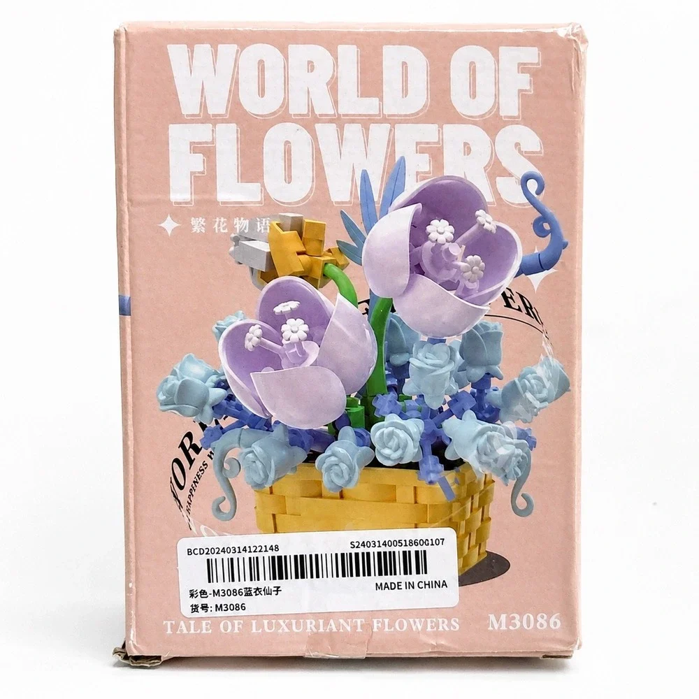 World of Flowers M3086 Blue Fairy 166pc Mini Flower Building Block Set